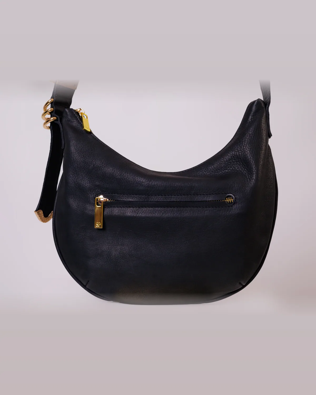 Zoé Hobo en color negro piel lisa, foto 4